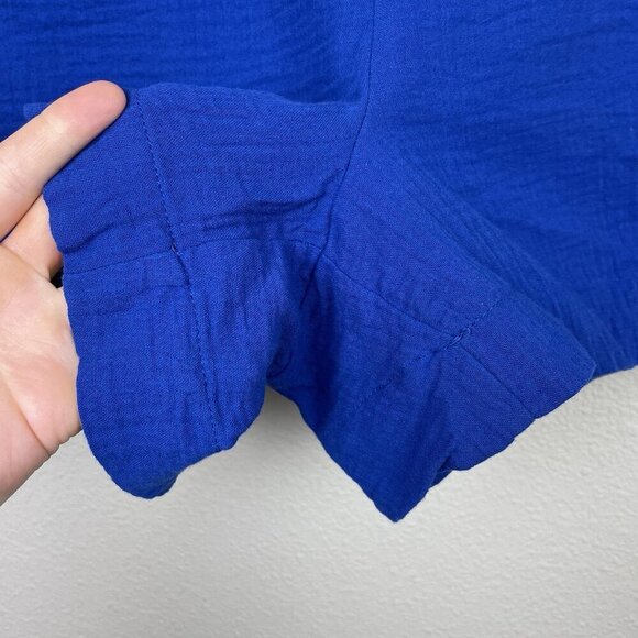 Boden Women's 2 Doublecloth Royal Blue Shorts 100% Cotton Pockets Beach Casual - Picture 2 of 13